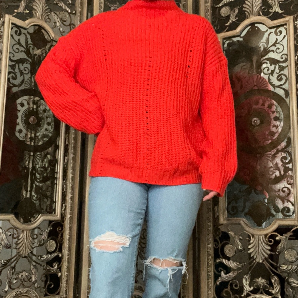 Red Knit Women's Sweater